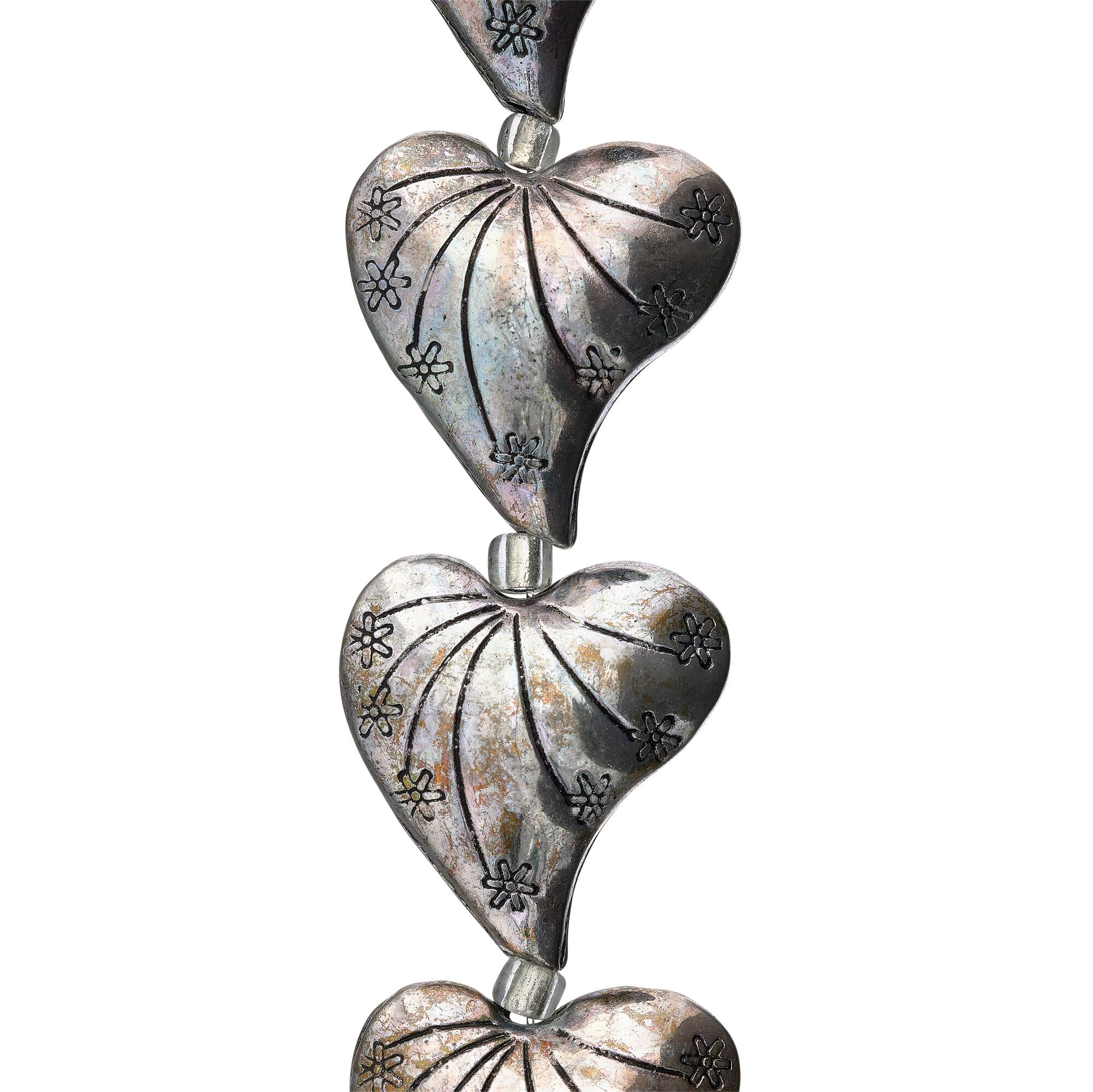 Silver Metal Heart Beads, 24mm by Bead Landing™